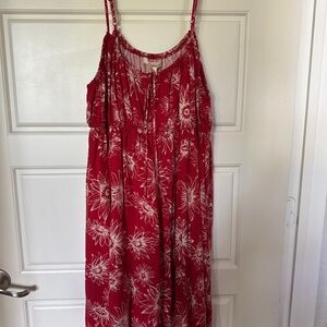 Kohl's Red and White Floral Dress